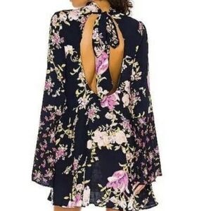Free People Navy and Pink Floral Dress/Tunic. Tate Dress.